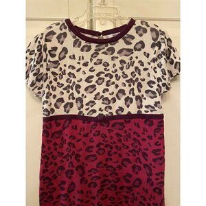 Hartstrings 7/8 Plum Animal‎ Print Sweater Dress
